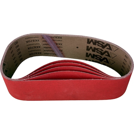 Coated Belt,Co-Cool,4x36,80 Grit, Coated, 4 W, 36 L, 80 Grit, Ceramic Oxide